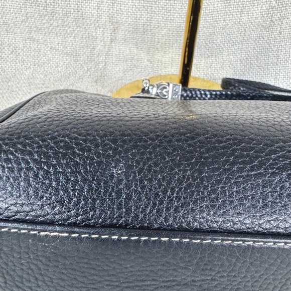 Vintage Brighton Black Leather Shoulder Bag Y2K Heart Charm - Picture 9 of 16